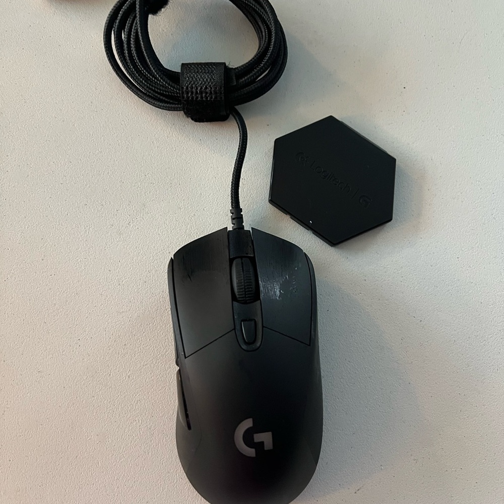 Logitech Black Wired Gaming Mouse with Hexagonal Weight